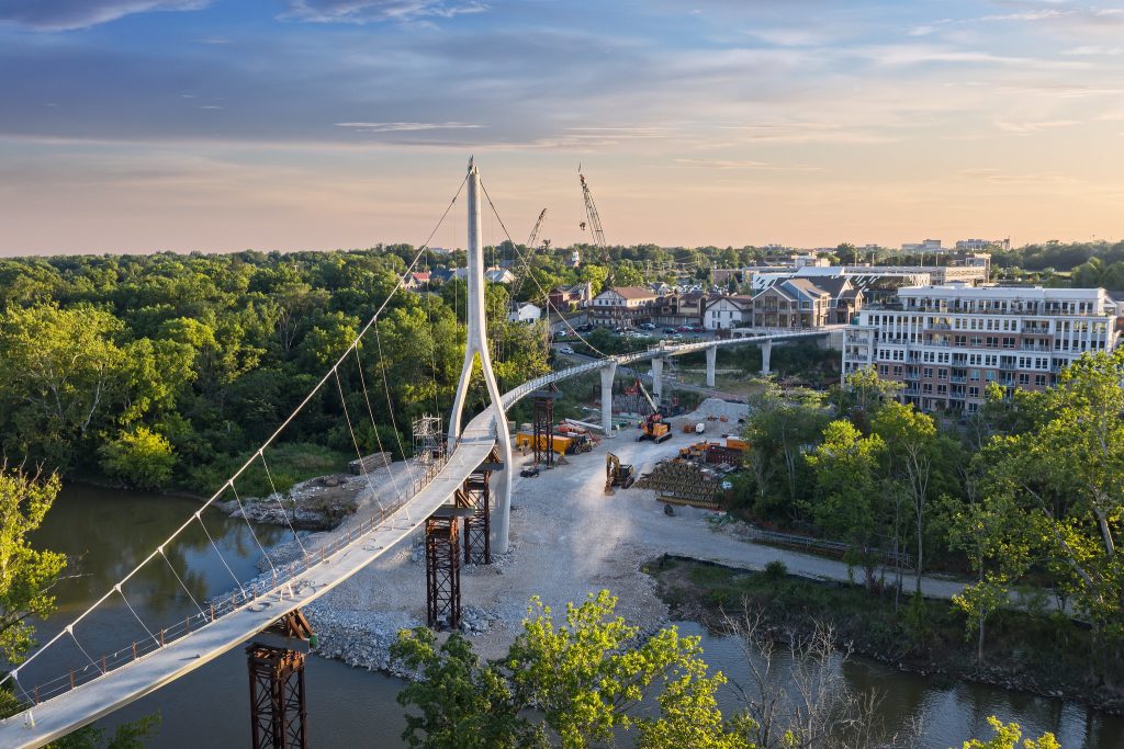 Iconic Scioto River Pedestrian Bridge