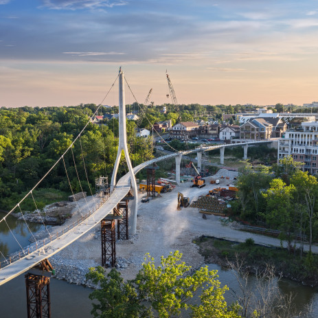 Iconic Scioto River Pedestrian Bridge